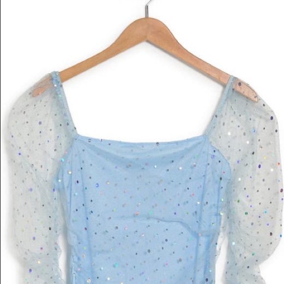 NWT AREA STARS Stardust Mini Dress In Light Blue Size Large - Picture 3 of 9